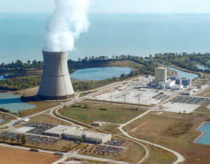 ** FILE ** The Davis-Besse Nuclear Power Station on the shore of Lake Erie near Port Clinton, Ohio is shown in a company photo, date unknown. Federal regulators will allow Davis-Besse nuclear plant to reopen after two-year shutdown because of safety concerns, lawmakers say Monday March 8, 2004. (AP Photo/FirstEnergy Nuclear Operating Company)